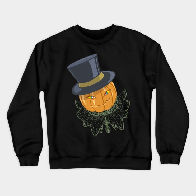 Sir Pumpkin and the Spooky Forest Crewneck Sweatshirt by JaanaHalme